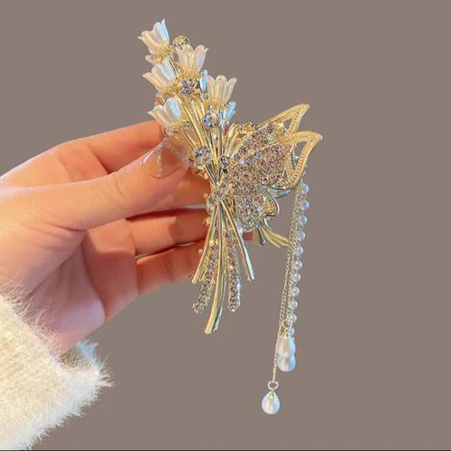 کلیپس پروانه دسته گل آویز دار