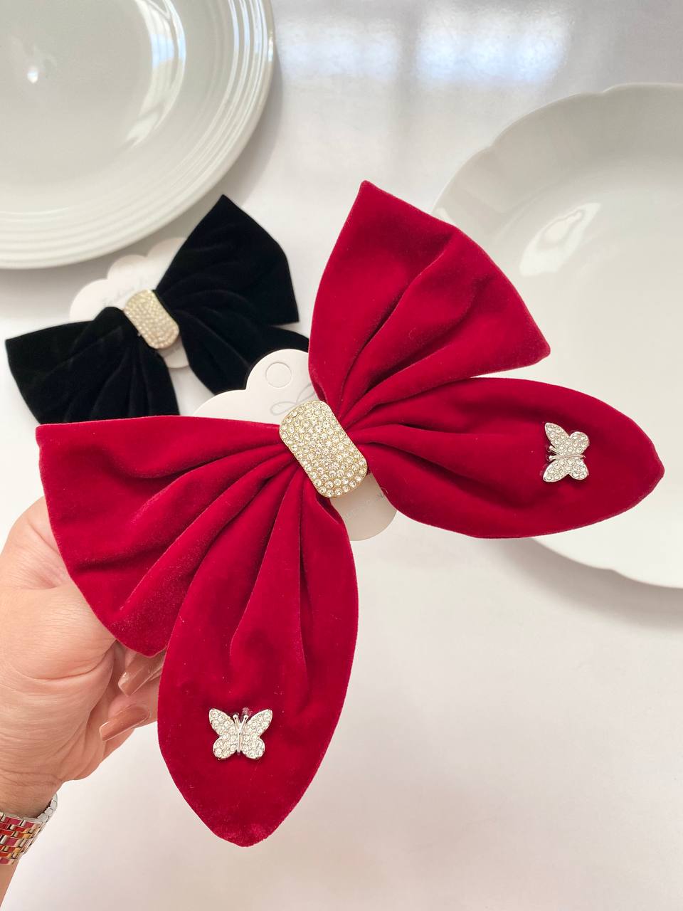 انبری پاپیون جنس مخمل